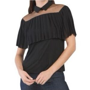 For Cynthia | Black Mesh Detail Top – Size S
